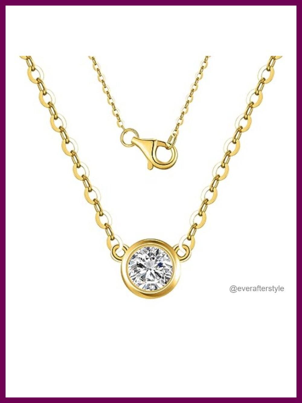 14k Solid Gold Diamond Solitaire Necklace Lab Grown 0.33ct DEF VS~VVS